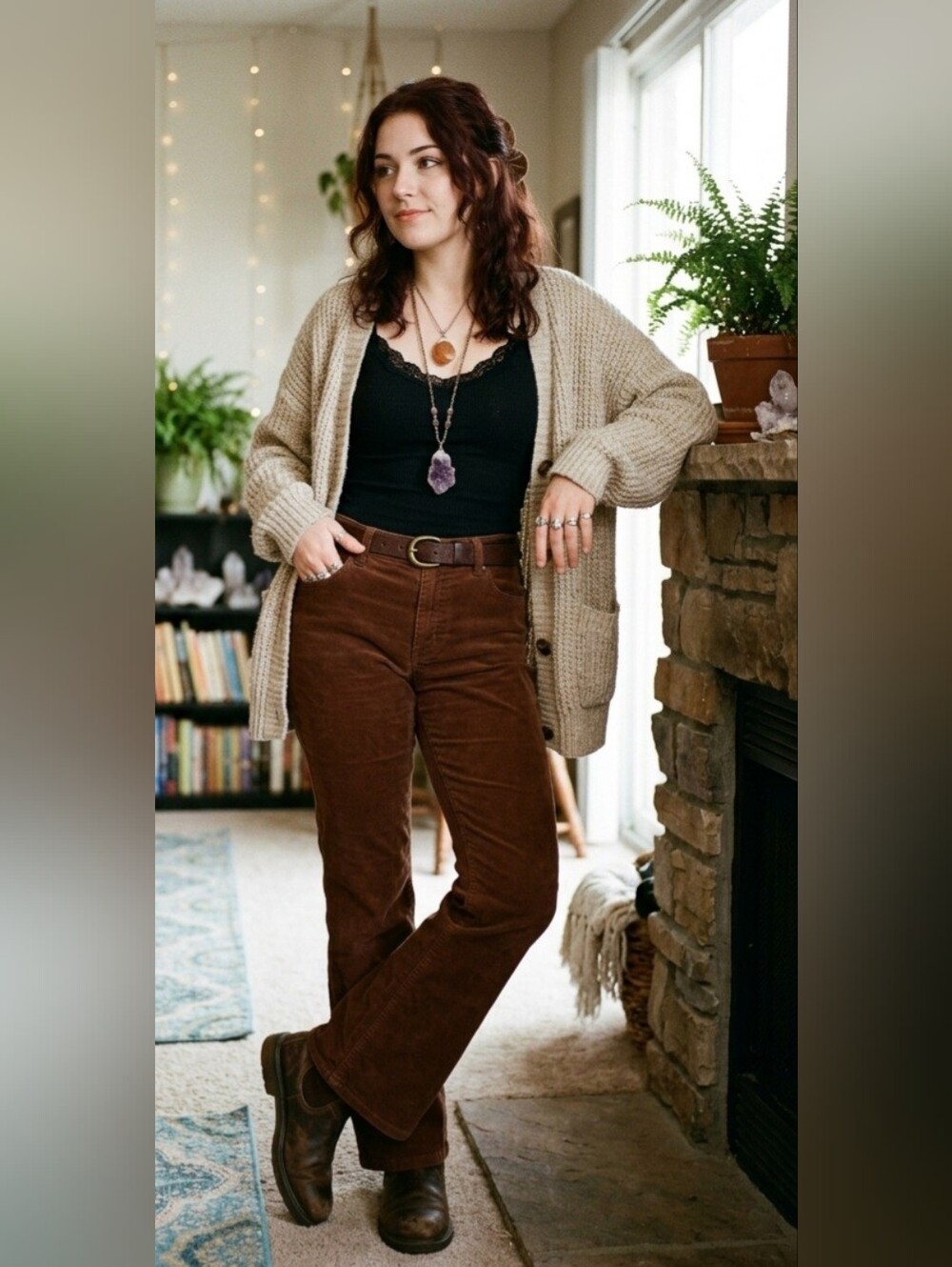 Apt 9 Brown Corduroy Flare Pants Size 10 Whimsigoth Y2K Boho Grunge Fairy